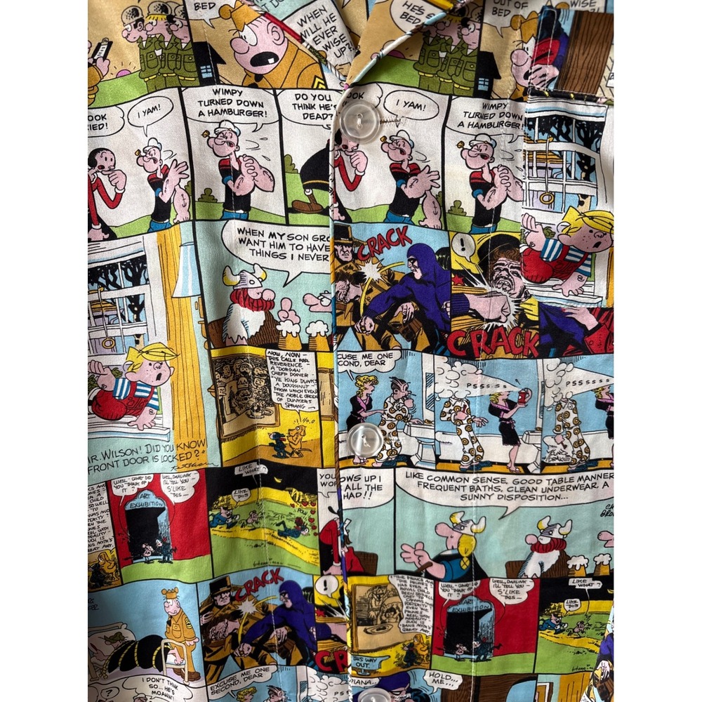 Universal Studios Comic Strip Shirt Womens Large Popeye Beetle Bailey Multicolor - Picture 5 of 8